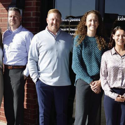 Edward Jones moved to a new building in August. The staff that works at the new location are from left Gabbi Conkling, Jacob Stewart, Mark Miner, Carrie Shelton and Morgan Lloyd. Not pictured is Tasha Warner. CDN | Michael Maresh Edward Jones sharing one roof