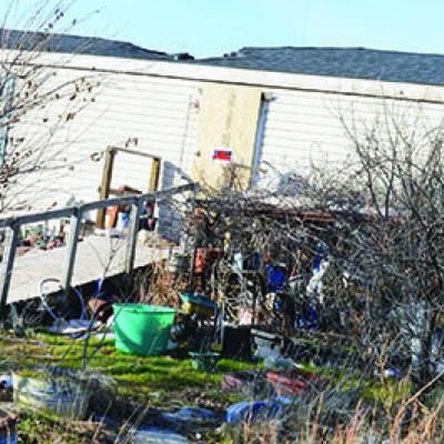 A fire tore through the roof of a trailer home at 10360 N. 2200 Road west of Clinton Wednesday evening. The Clinton Fire Department reported the trailer was a hoarder home with things everywhere. The fire was reported at 6:07 p.m. and when on scene it too