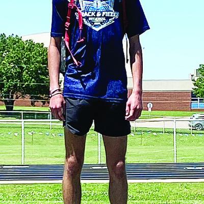 Clinton’s Xadrian Hernandez stands at the top of the standings for the 3,200-meter race Tuesday in the Meet of Champions in Stroud. CDN | Courtesy Photo Clinton’s Xadrian Hernandez stands at the top of the standings for the 3,200-meter race Tuesday in the Meet of Champions in Stroud. CDN | Courtesy Photo