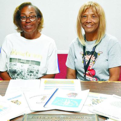 Bonnie Fisher-Randle, left, and Veleria Jennings-Lewis, members of the last classes to ever attend Excelsior, prepare for their reunion coming up this Friday at the Bethany Baptist Church located at 100 E. Locust Ave. CDN | Caleb Blanchard Excelsior School reunion this weekend