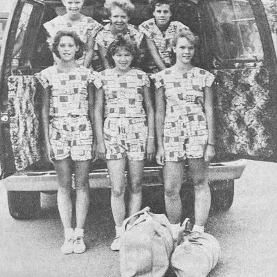 40 YEARS AGO Clinton Junior Varsity cheerleaders got ready to head out to cheerleading camp at Southwestern Oklahoma State University. Paused while packing their van in front of the Clinton High School Tornado Dome were front from left, Angela Pearson, St 40 YEARS AGO Clinton Junior Varsity cheerleaders got ready to head out to cheerleading camp at Southwestern Oklahoma State University. Paused while packing their van in front of the Clinton High School Tornado Dome were front from left, Angela Pearson, St