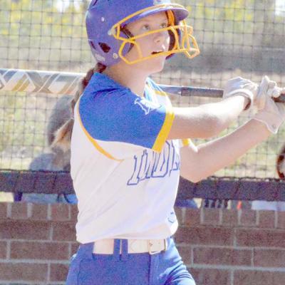 Katelyn Garibay watches the ball she just drove to the outfield. CDN | Josh Jennings Arapaho-Butler advances to regionals