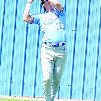 No. 22 Aiden Casas catches the ball for the final out of the second inning in the home game against Thomas. CDN | Sam Goodwyn No. 22 Aiden Casas catches the ball for the final out of the second inning in the home game against Thomas. CDN | Sam Goodwyn