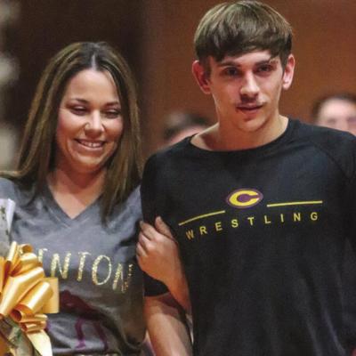 Colton Jackson was escorted by his mother Jolleen Jackson during Tuesday’s Senior Night Festivities CDN | Adam Ewing Red Tornadoes honor wrestling seniors