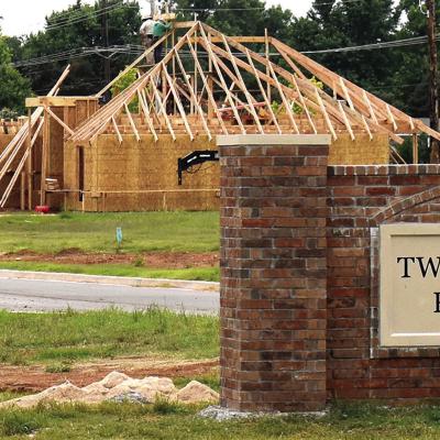 First house going up in new addition