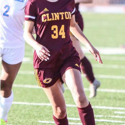 Senior Britney Martinez gave Clinton a 2-1 lead over Eisenhower with 2:44 remaining in the first half. CDN | Adam Ewing Lady Reds take three at Clinton Classic