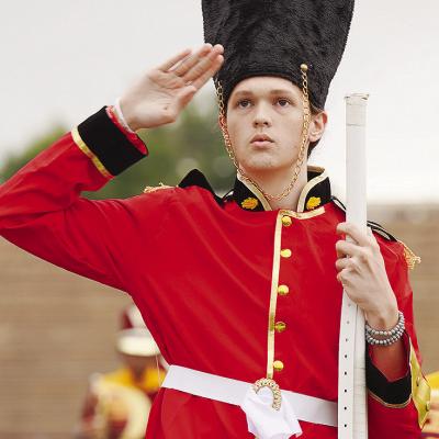 Clinton High School Drum Major Jackson McCullough salutes the judges ahead of the band’s “British Invasion” show at the Hub City Invitational Marching Contest at CHS. CDN | Courtesy photo Clinton High School Drum Major Jackson McCullough salutes the judges ahead of the band’s “British Invasion” show at the Hub City Invitational Marching Contest at CHS. CDN | Courtesy photo