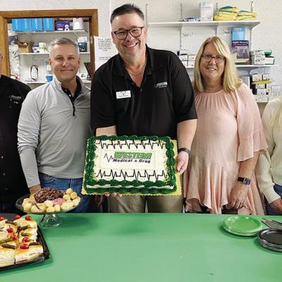 Management and ownership of Western Medical posed with a celebatory cake to mark 25 years of business in Clinton. From left are David Rose, Brad Daily, Billy Goodwin, Karen Daily and Heather Hudson. CDN | Staff Photo Management and ownership of Western Medical posed with a celebatory cake to mark 25 years of business in Clinton. From left are David Rose, Brad Daily, Billy Goodwin, Karen Daily and Heather Hudson. CDN | Staff Photo