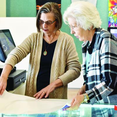 Working in the gift shop