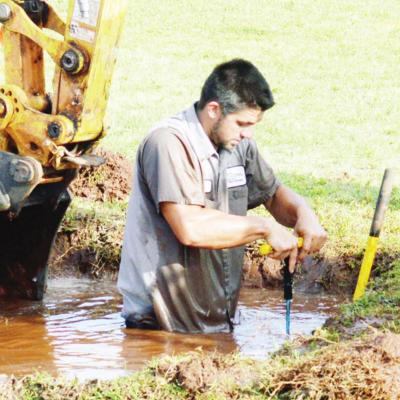 Water main break quickly repaired.