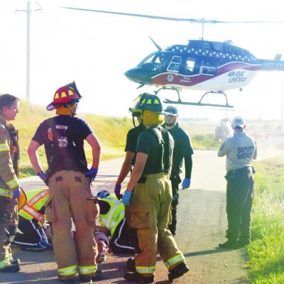 Clinton pair flown to OKC hospital following accident