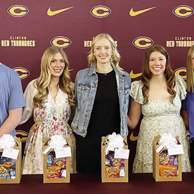 Top students named Monday afternoon for the Clinton High School class of 2025 include, from left, Zachary Hansen, valedictorian; Grace Meacham, valedictorian; Addyson Littke, salutatorian; Cadence Sawatzky, valedictorian; and Presly Evans, valedictorian. Top students named Monday afternoon for the Clinton High School class of 2025 include, from left, Zachary Hansen, valedictorian; Grace Meacham, valedictorian; Addyson Littke, salutatorian; Cadence Sawatzky, valedictorian; and Presly Evans, valedictorian.