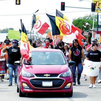 Scenes from Friday’s American Indian Movement (AIM) Indian Territory parade and rally in Clinton