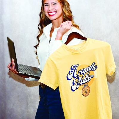 PiperRilee Sawatzky assists her chapter, Arapaho-Butler FFA, by creating custom, cost-effective apparel for members. CDN | Courtesy photo