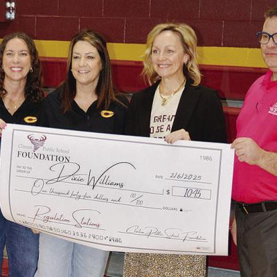 The Clinton Public School Foundation presented 15 teacher grants this week Southwest Elementary School counselor Dixie Williams was one of the 15. From left are SES Principal April Miner, Williams, and Foundation Board members Jenn Mosburg and Tim Miller. The Clinton Public School Foundation presented 15 teacher grants this week Southwest Elementary School counselor Dixie Williams was one of the 15. From left are SES Principal April Miner, Williams, and Foundation Board members Jenn Mosburg and Tim Miller.