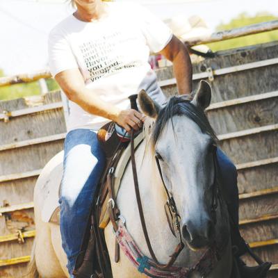 Rider awaiting livestock