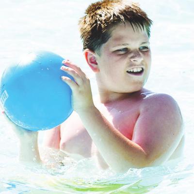 Playing catch in the pool