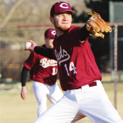 Mason Walpole delivers a pitch for the Reds. Clinton’s regional tournament was moved up a day. CDN | Emily Stephens Postseason plans change for sports