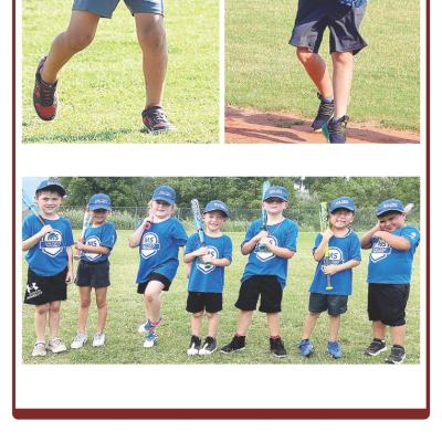 The Salcido Investments T-Ball team smiles for a picture following a Noon Lions T-Ball game at Schumacher Fields at Acme Brick Park. Pictured, from left, are Slade Salcido, Madelyn Barron, Tomi Reeves, Jaxon Reeves, Brodie Gibson, Julius Fierros and Lukas