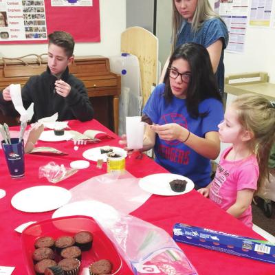 Students ready for cupcake combat