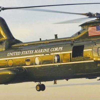 The Marine One that was restored at Premium Aerospace Center Oklahoma leaves Burns Flat for Houston. The Marine One that was restored at Premium Aerospace Center Oklahoma leaves Burns Flat for Houston.