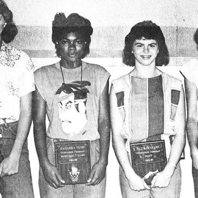 40 YEARS AGO Clinton Middle School Most Valuable Players girls’ athletic awards were presented to outstanding basketball and track team members. From left, were Rachelle Scales, named outstanding forward; Samarra Kemp, named outstanding guard; Jill Barn