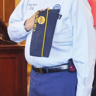 American Legion Post 41 Adjutant Bobby Stewart leads a City Council meeting in the Pledge of Allegiance. A member of Legion Post 41 gets the honor of leading the pledge at each City Council meeting. Stewart also recently spoke at a council meeting about t Flag Day displays patriotic pride