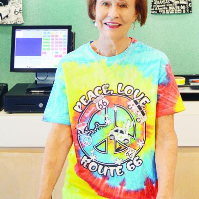Oklahoma Route 66 Museum Director Pat Smith stands behind the gift shop counter during her last day of work before retiring after 30 years with the museum. CDN | Micah Ashcraft Oklahoma Route 66 Museum Director Pat Smith stands behind the gift shop counter during her last day of work before retiring after 30 years with the museum. CDN | Micah Ashcraft