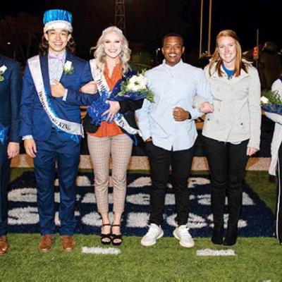 CDN | Courtesy Photo SWOSU royalty included, from left, Kaelan Jeffrey, Mason Beard, Jordan Valenzuela, Bailey Pavlik; 2018 King and Queen Abel Abame and Amanda Hardman; and Natanya Hernandez and Jacob Cope. Homecoming royalty announced at SWOSU