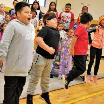 CDN |Courtesy Photo Students performing in Nance Elementary’s Christmas program are, in the top photo from left to right, Zander Gubitz, Joseph Ernst, Stacey Frank and Yamileth Flores; and in the bottom photo from left are Giova Nance performers
