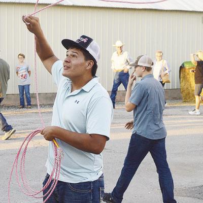 Andre Lime winds up his rope during the team lasso competition held during the Custer County Free Fair. CDN | Micah Ashcraft Andre Lime winds up his rope during the team lasso competition held during the Custer County Free Fair. CDN | Micah Ashcraft