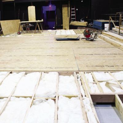 Southwest Playhouse showcases its newest project, a new stage, soundproofed and built by many of the board members before the upcoming summer camp for the kids performing “Newsies” later this year. CDN | Elisha Rangel Playhouse gets new stage, ‘Newsies’ camp