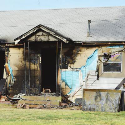 The house located at 220 S.12th St. caught on fire early Saturday morning. This is the current shape the home is in Monday morning. CDN | Emily Stephens Family escapes harm in house fire