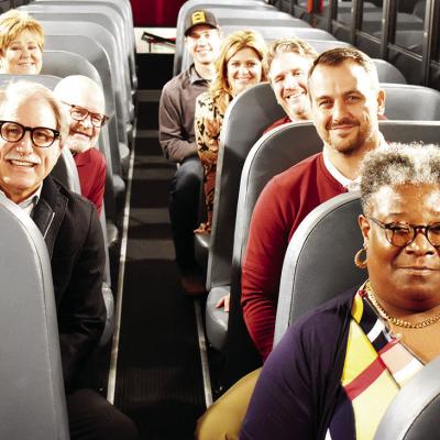During the Clinton Public Schools Board of Education’s monthly meeting, members took a ride in the district’s new electric bus to Nance Elementary to look at the facilities being built. From the foreground in the left row are Dr. Floyd Simon Jr., Davi Field trip and tour with BOE