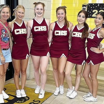Clinton cheer was invited to participate in the K101 Bowl last weekend in Woodward. Pictured, from left, are Coach Angie Newcomb, Addison Newcomb, Presley Evans, Cadence Sawatzky, Josselyn Gonzalez and Calli Rodriguez. CDN | Courtesy photo Clinton invited to third straight all-star game