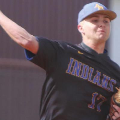 Ryan Carlisle attempts a pickoff move to first during Arapaho-Butler’s road matchup with Clinton last week. Carlisle went 1-for-2 with three RBIs versus Verden Friday. CDN | Adam Ewing No. 12 A-B dominates Verden