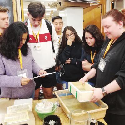 Students create handmade paper Students create handmade paper