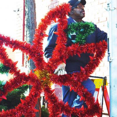 Christmas decorations going up