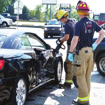 Wreck sends three to hospital