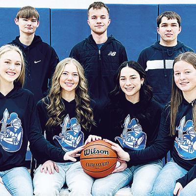Corn Bible Academy’s homecoming court is all smiles as they take a group photo. CBA’s homecoming was rescheduled to next Thursday against Mt. View after its original homecoming was cancelled to due to illness. Pictured, from left, in front are Gretta 