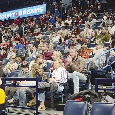 Clinton fans watch as both teams take on Cache during the recent “Court of Dreams” game at the Paycom Center in Oklahoma City. CDN | Sam Goodwyn Clinton fans watch as both teams take on Cache during the recent “Court of Dreams” game at the Paycom Center in Oklahoma City. CDN | Sam Goodwyn