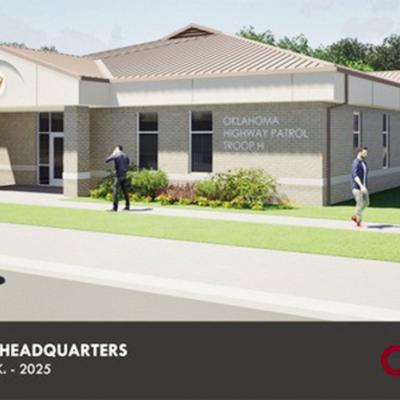 An architectural rendering of the new Oklahoma Highway Patrol Troop H Headquarters to be located at 217 W. Gary Blvd. The new facilities will almost double the size of the troop’s current base of operations. CDN | Courtesy photo