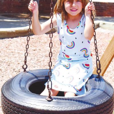 Fun on the tire swing