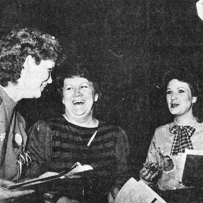 40 YEARS AGO Hamming it up for a practice session during a radio show scene of the musical production of “Annie” were the three Boylen sisters, from left, Rhonda Lacy of Clinton, Andrea Unruh of Weatherford and Sheila Barrick of Clinton. 40 YEARS AGO Hamming it up for a practice session during a radio show scene of the musical production of “Annie” were the three Boylen sisters, from left, Rhonda Lacy of Clinton, Andrea Unruh of Weatherford and Sheila Barrick of Clinton.