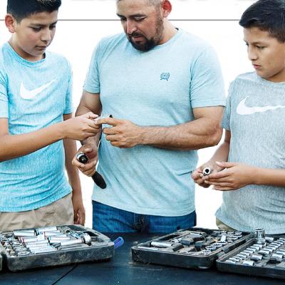 Sons enjoy bonding time with father