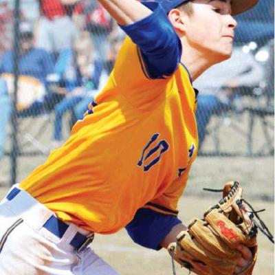 CDN | Collin Wieder Arapaho-Butler pitcher Brett Griffith follows through with a pitch. Griffith won his opening start against Sentinel, 13-2. Article Image Alt Text