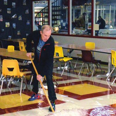 Burst pipe floods CHS complex