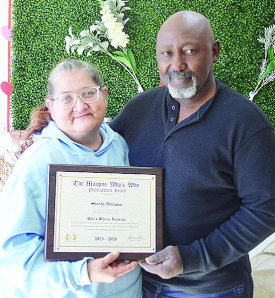 Shondra and Andre Williams of Nature’s Farm Girl show off their Marquis Who’s Who award. CDN | Courtesy photo Shondra and Andre Williams of Nature’s Farm Girl show off their Marquis Who’s Who award. CDN | Courtesy photo